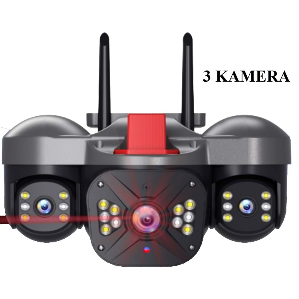 Apronx APX-WP332 6Mp 2.8mm-3.6mm22 Led Wifi PTZ(3kameralı)(Hieasy)