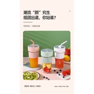 Katjmer Fruvia Blfrv-001 350ml Elektrikli Meyve Sıkacağı Kupası, 5W 18000 RPM Taşınabilir Blender USB Şarj Edilebilir Elektrikli