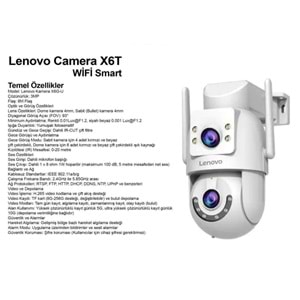 Lenovo X6G-U (X6T-U) 6MP 2 Lensli 2K Ultra HD 2.4G&5G Çift Bant Hızlı WiFi Güvenlik Kamerası