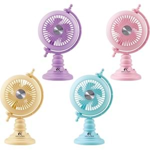 Katjmer KTFN-15 Masaüstü USB Işıklı Şarjlı Fan