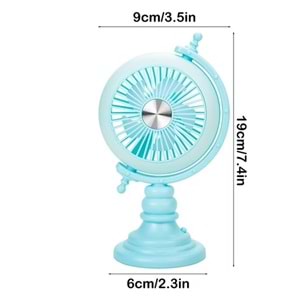 Katjmer KTFN-15 Masaüstü USB Işıklı Şarjlı Fan