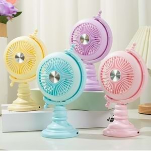 Katjmer KTFN-15 Masaüstü USB Işıklı Şarjlı Fan