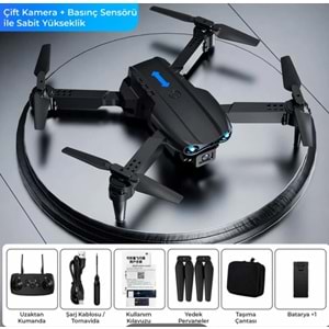 Katjmer E99 Drone Pro Fotoğraf Video Kamera 4K Hd Kamera Işıklı