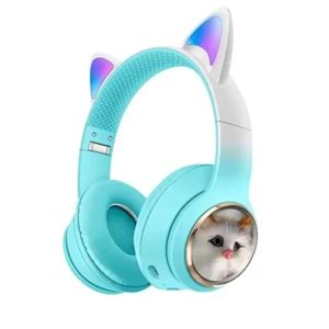 Subzero SW90 Bluetooth Renkli Kedi Kulaklık (mavi-mor)