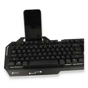 Konfulon V1 RGB Işıklı Metal Yüzey Türkçe Q Kablolu Gaming Klavye