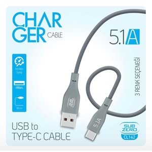 Subzero CL142 5.1A Type-C Hızlı Şarj Data Kablosu 1mt