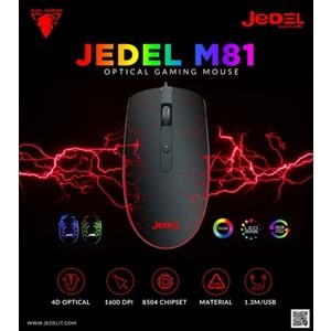 Jedel M81 Optik LED Dört Buton 1600 DPI Renkli Rgb Gaming Kablolu Mouse