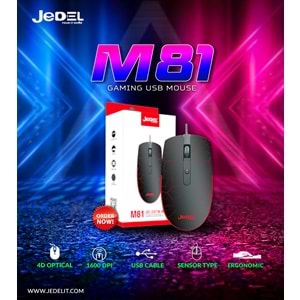 Jedel M81 Optik LED Dört Buton 1600 DPI Renkli Rgb Gaming Kablolu Mouse