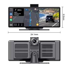 Pars H18C Carplay Apple Android Uyumlu 10.2 İnç Büyük Ekran Tak Çalıştır 4K Ön/Arka Çift Kameralı