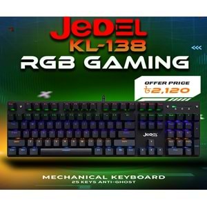 Jedel KL-138 RGB Mechanical Mekanik RGB Gaming Klavye