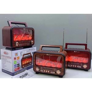 Fepe FP-2393 Şömine Efektli Retro Bluetooth-USB-SD-FM Şarjlı/ Ledli Nostaljik Radyo
