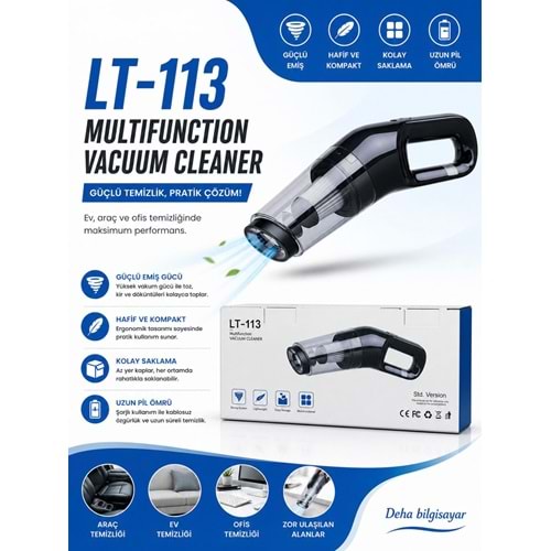 YK Desıgn LT-113 Kablosuz Araç Şarjlı Süpürge