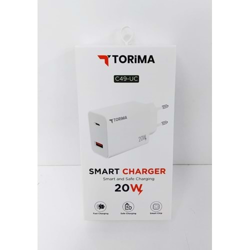 Torima C49-UC PD+Usb 20W Hızlı Şarj Başlığı