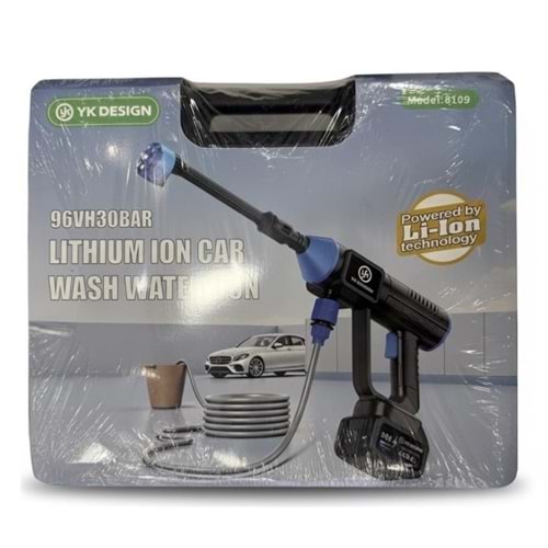 YK Design 8109 Li-On Teknoloji 96V 30 Bar Köpük Püskürtme Hazneli Su Çekebilen Araç Yıkama Makinesi