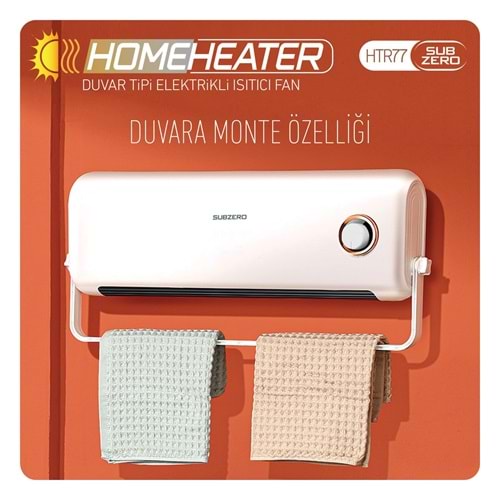 Subzero HTR77 Elektrikli Isıtıcı Fan Duvart Tipi
