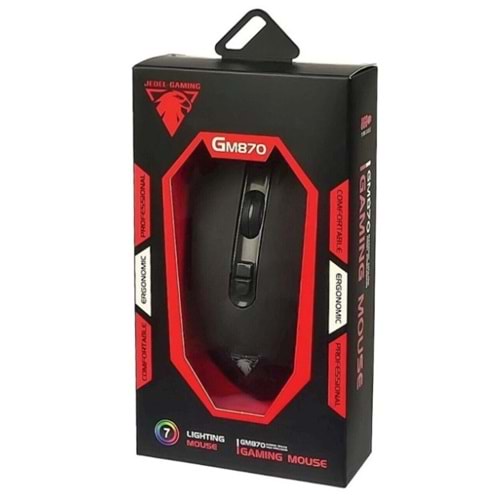 JEDEL GM870 3200DPI USB Kablolu Oyuncu Mouse 7 Renkli LED