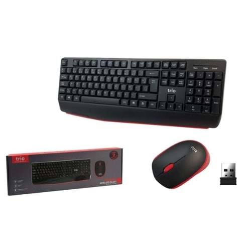 Trio TRK300 2.4ghz Kablosuz Q Klavye Ve Mouse Seti Mavi Siyah