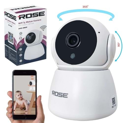 Rose AHD-20600 2mp 1080P Çift Antenli Kablosuz Wifi Iç Mekan Güvenlik Kamerası
