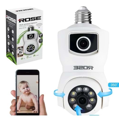Rose AHD-30125 Wifi Akıllı Kamera İç Mekan 360 Derece Sesli