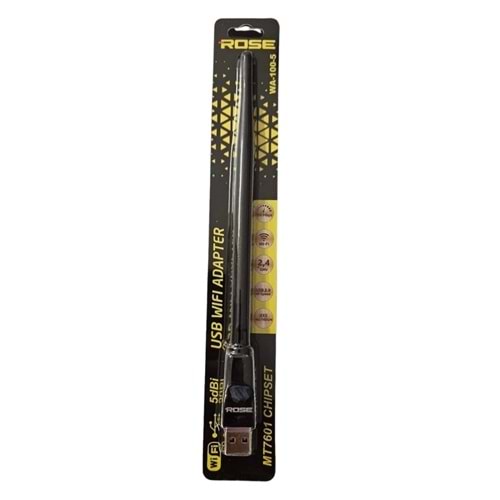 Rose WA-100-5 5DBI Antenli 7601 İşlemcili Wireless Adaptör (Uydular İçin Uygun)