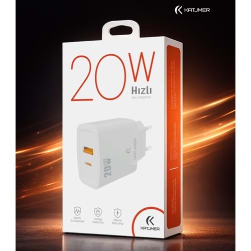 Katjmer KATJMER KJ-20UP-N 20W PD/Usb Şarj Başlıgı