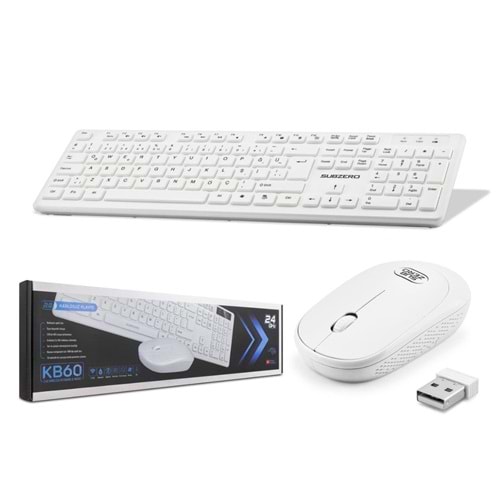 Subzero KB60 2.4ghz Kablosuz Q Klavye Ve Mouse Seti Beyaz