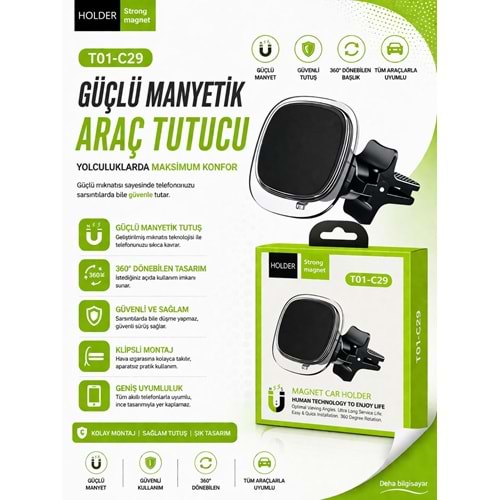 Carboon T01-C29 Manyetik Telefon Tutucu