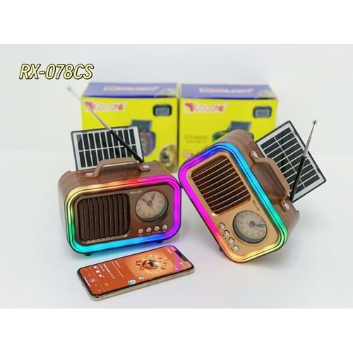 GOLON RX-078CS Bluetooth-USB-SD-FM Şarjlı/ Ledli Nostaljik Radyo