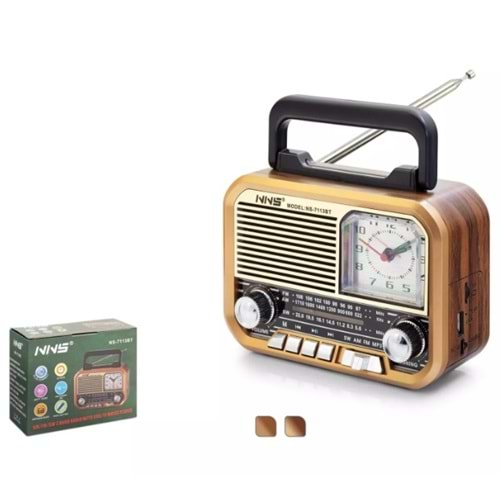 NNS NS-7113BT Usb/Sd Mp3 Çalar Bluetooth Şarjlı Nostaljik Radyo