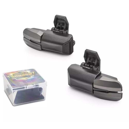 HADRON HDX3586 Altı Parmak Destekli Çift Butonlu Alaşım Metal Mobil Oyun Tetiği L1 R1 L2 R2 Ateş Butonu PUBG CoD Free Fire Uyumlu - Siyah