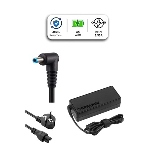 SPRANGE SR-L18 19.5V 3.33A 4.5 * 3.0mm 65W HP İçin Laptop Adaptör