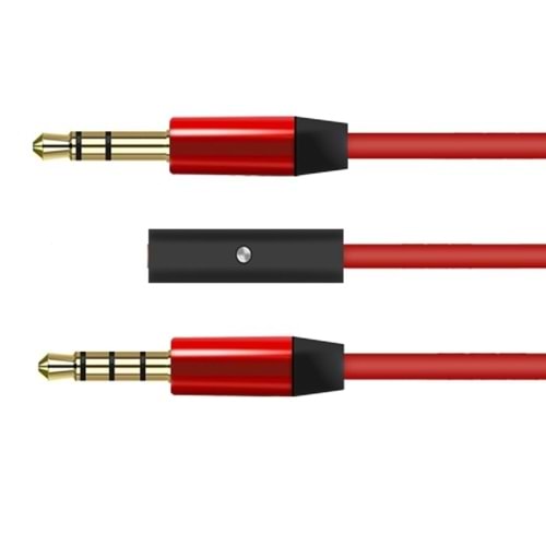 Concord C-818 Mikrofonlu Aux Kablo 3.5 Mm Kırmızı