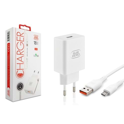 Subzero SG122 18W 4.1A Qualcomm Hızlı Micro Ev Şarj Aleti