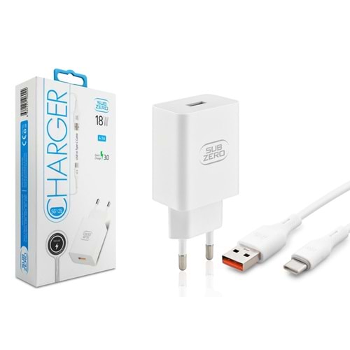 Subzero SG125 18W 4.1A Qualcomm Hızlı Type-C Ev Şarj Aleti (Turbo)
