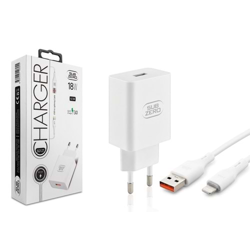 Subzero SG127 18W 4.1A Qualcomm Hızlı Lightning Ev Şarj Aleti