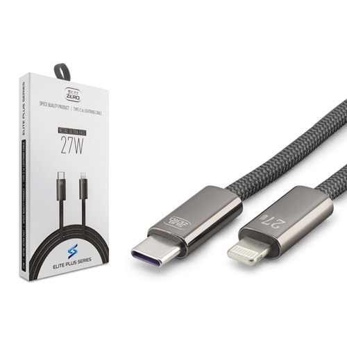 Subzero CL196 27W Örgülü Metal Başlık Type-C to Lightning Elite Plus Serisi