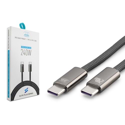 Subzero CL195 240W Örgülü Metal Başlık Type-C to Type-C Elite Plus Serisi