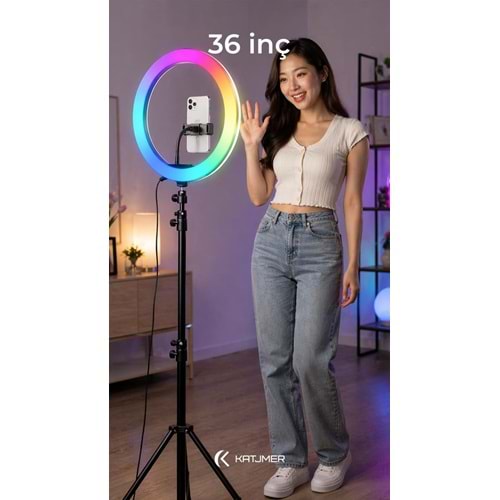 Katjmer MJ36 Ring Light Çok Renkli Fonksiyonlu 91cm Tripod LED