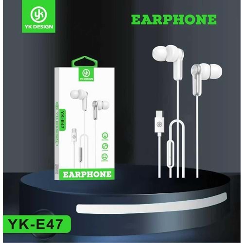 YK Design YK-E47 Tak Çalıştır Type-C Girişli Kulaklık