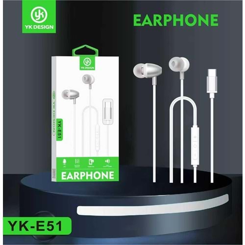 YK Design YK-E51 Tak Çalıştır Type-C Girişli Kulaklık