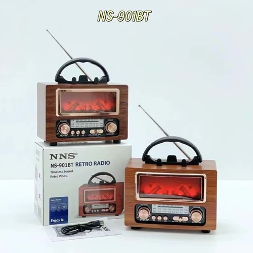 NNS NS-901BT Usb/Sd Mp3 Çalar Bluetooth Şarjlı Nostaljik Radyo