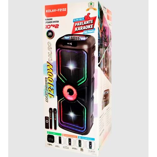 KOLAV M2132 Speaker Kablosuz Mikrofonlu Bluetooth/Usb/Sd Müzik Kutusu