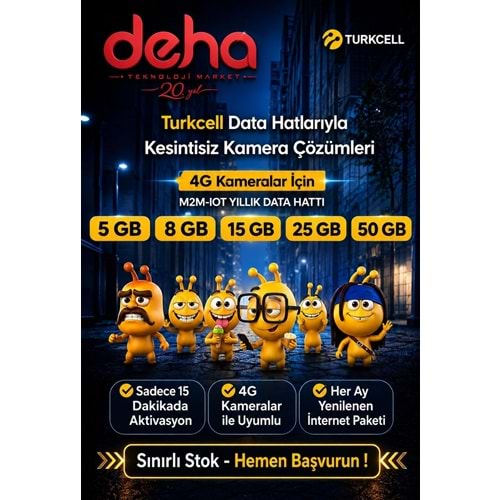 Turkcell Sim Kart 15GB Kameralar İçin (M2M-IOT) 1Yıllık Paket fiyat (İnternet olmayan yerlerdeki sim kartlı kameralar için)
