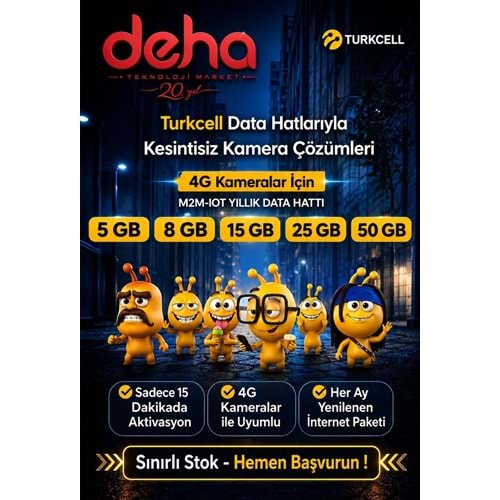 Turkcell Sim Kart 5GB Kameralar İçin (M2M-IOT) 1Yıllık Paket fiyat (İnternet olmayan yerlerdeki sim kartlı kameralar için)
