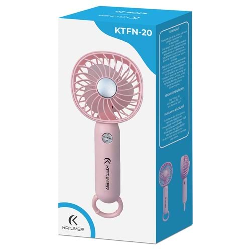 Katjmer KTFN-20 3 Kadameli USB Şarjlı El Fanı