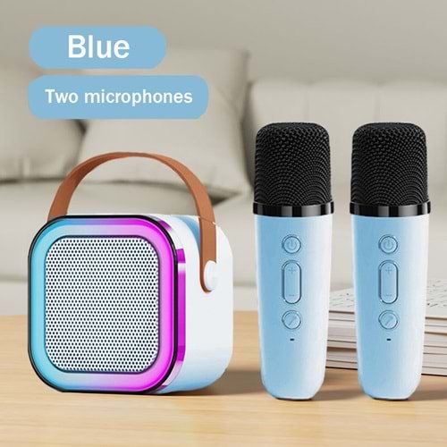 Carboon K12-2 Kablosuz Bluetooth Hoparlör Karaoke Mikrofon 5 Ses Efektli Rgb Hd Müzik Kutusu