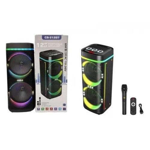 Platoon PL-4695 Usb/Sd/BT Kablosuz Mikrofonlu Kumandalı Rgb Işıklı Müzik Kutusu 24inç