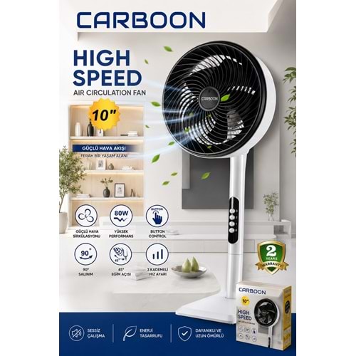 Carboon 1683H Elektirkli 80W Vantilatör
