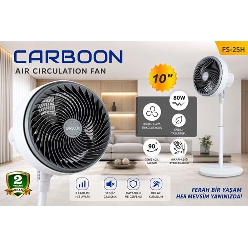 Carboon FS-25H Elektirkli 80W Vantilatör