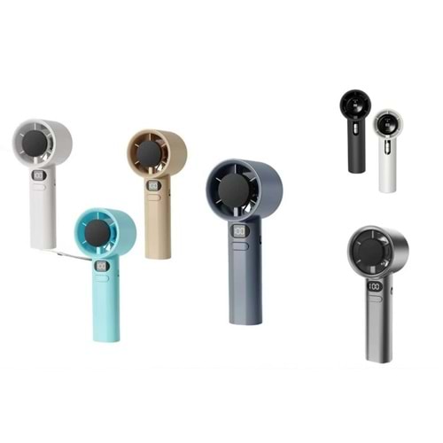 Carboon DD-5007 3 Kadameli Dijital Göstergeli USB Şarjlı El Fanı